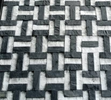 black & white stone mosaic